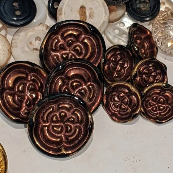 13.8oz Vintage Antique Button Brass Military Army Sailor Locket Mixed Sewing Lot - Picture 9 of 16